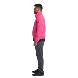 Veste polaire rose vif personnalisée à coupe courte, entièrement zippée, à col montant, coupe carrée, pour adolescents et jeunes, idéale pour la sécurité active, fabriquée par l'usine de Sialkot - Product Image 3