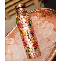 Ensemble de bouteille d'eau en cuivre pur de qualité supérieure et de 4 gobelets, bienfaits ayurvédiques pour la santé, ensemble cadeau festif et de mariage
