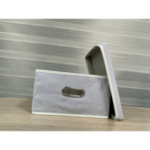 Caja de Almacenamiento Plegable de Tela Beige MA49, 45x35x24cm, 1.3kg, para Organizar Ropa, Juguetes y Accesorios en el Armario o la Sala de Estar - Product Image 5