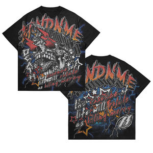 Camiseta de Algodón de Cuello Redondo de Alta Calidad para Hombre, Estilo Vintage, Oversize, con Estampado DTF Personalizado, de Gran Venta - Product Image 3