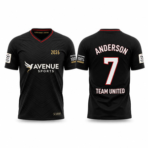 Camiseta de Fútbol Personalizada por Sublimación, Unisex, para Adultos, de Poliéster Transpirable, de Secado Rápido, con Cuello en V, Nombre del Jugador, Manga Corta - Product Image 4