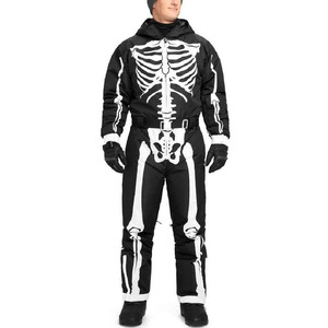 <b>Men's</b> Skeleton Print One Piece Ski Suit Waterproof Windproof Winter Snow <b>Jumpsuit</b> Halloween Snowboard Overall - Product Image 1