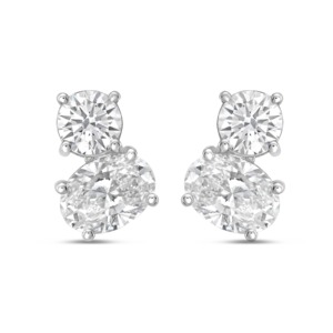 3 CT Lab Grown <b>Emerald</b> Pear Mixed Cut 18K Gold IGI Certified Luxury Modern Geometric Drop <b>Stud</b> Wedding Engagement Party Gift - Product Image 2