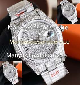 Montre de luxe pour homme en acier inoxydable avec boîtier rond en moissanite VVS1, verre givré, résistance à l'eau 10 bars - Product Image 3