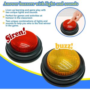 Set di 2 Buzzer per Giochi di Quiz, Buzzer per Risposte in Classe, Family Feud, Jeopardy, con Luci e Suoni - Product Image 3