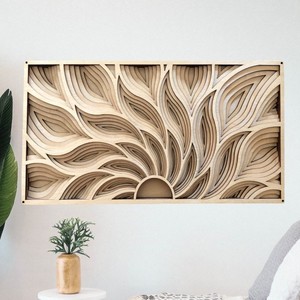 Arte Abstracto de Pared en MDF Tridimensional, Decoración de Pared de Madera Hecha a Mano, Venta al por Mayor - Product Image 3