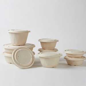 Bols en bagasse robustes avec couvercle, jetables, biodégradables, 32 oz, emballage en forme de losange, pour restaurants et plats à emporter - Product Image 1