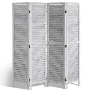 "Foldable 4 Panel Wood Room Divider 66.9" Tall Indoor Wooden Partition <b>Screen</b> Portable Decorative <b>Screen</b>" - Product Image 1