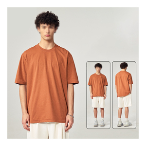 Camiseta de Algodón Rosa para Hombre, Manga Corta, Cuello Redondo, Corte Regular, Informal, Color Sólido, Tejido de Punto Jersey, Tinte Liso - Product Image 1