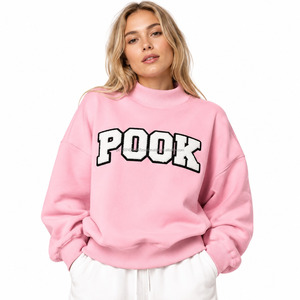 Sweat-shirt unisexe décontracté à épaules tombantes, coupe ajustée, en molleton imperméable et respirant 100 % coton, avec lettre personnalisée sur le devant – Meilleure vente - Product Image 3
