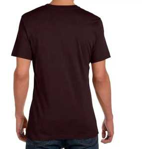 Camiseta de Manga Corta para Hombre, Cuello Redondo, Color Marrón Oscuro, Corte Regular, Estilo Informal, Tejido de Punto, 100% Algodón, Transpirable - Product Image 4