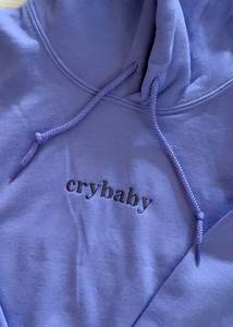เสื้อฮู้ดปักลาย Crybaby ทรงโอเวอร์ไซส์ ยูนิเซ็กซ์ ผ้าฝ้าย 100% เฟรนช์เทอร์รี่ สไตล์ลำลองสำหรับฤดูหนาว ป้องกันขนร่วง - Product Image 2