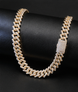 สร้อยคอเงินแท้ 925 รูปทรงแหลมประดับเพชรโมอิสซาไนต์ D VVS แบบ Iced Out ดีไซน์ Cuban Link สำหรับทุกเพศ เหมาะสำหรับใส่ทุกวัน คุณภาพดี สำหรับธุรกิจ B2B - Product Image 2