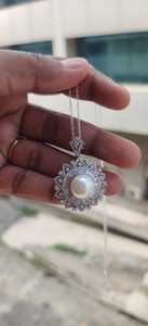 จี้มุกขาวประดับทองคำแท้ 925 เงินแท้ สร้อยคอไข่มุกเม็ดเดียว สร้อยคอแต่งงาน เครื่องประดับเจ้าสาว ของขวัญสำหรับเธอ - Product Image 4