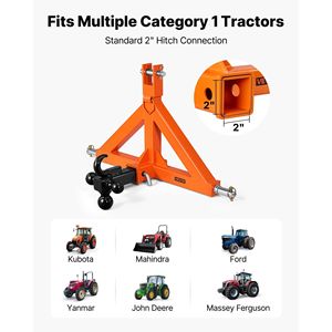 Adaptador de enganche rápido de 3 puntos para remolque con receptor de 2 pulgadas y 3 bolas de remolque para tractor - Product Image 2