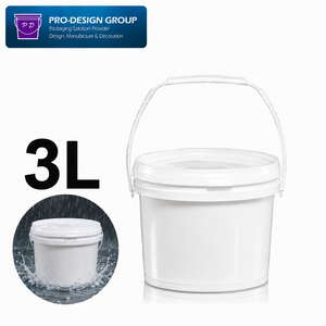 3L Heavy Duty Plastic Waterproofing <b>Bucket</b> <b>with</b> Handle and Flat <b>Lid</b> for Construction Use, ISO 9001 Manufacturer - Product Image 1