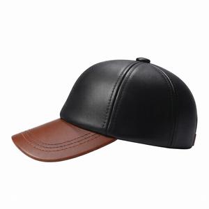 Men's Premium Leather Two shades <b>Cap</b> Adult Size Four Season Wear - Product Image 2