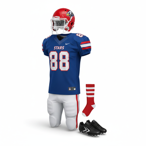 Uniforme de football américain personnalisé pour hommes, 100% polyester, impression par transfert thermique, séchage rapide, protection UV, sangle réglable, short - Product Image 6