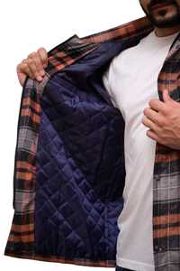 Mens Plaid <b>Flannel</b> Shirt <b>Jacket</b> Shirt Checkered Winter Shacket Casual Button Up Cotton Overshirt Turn-down Collar Men's Shirts - Product Image 3