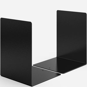 Heavy Books and Shelves Metal Black Pair Home Decorative Shelf Holder Book Supports - Product Image 3