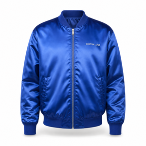 <b>Mens</b> Satin <b>Jacket</b> Custom Embroidery Wholesale Fashion Bomber Outerwear Lightweight Streetwear Factory Supplier - Product Image 4