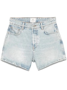 Shorts en jean skinny taille mi-haute pour femme, décontractés d'été avec fermeture boutonnée et broderie - Product Image 5