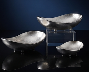 Bol en argent texturé, style minimaliste contemporain, objet de vaisselle sculptural pour cuisine et salle à manger - Product Image 2