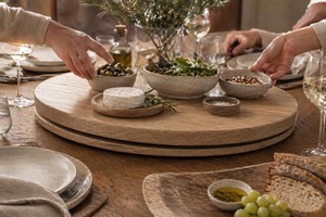 Minimalist Wooden Lazy Susan Turntable <b>Tray</b> Suitable For Dining Table Serving <b>Breakfast</b> Pantry And Home From india - Product Image 5