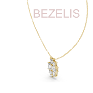 Collar de Diamantes Cultivados en Laboratorio Brillantes, Corte Escalonado, Diseño de Racimo con Múltiples Baguettes, Acabado en Oro de 14k, Joyería Fina para Mujer - Product Image 3