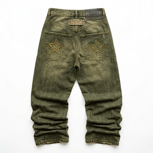 Servicio ODM OEM, Jeans de Hombre con Logotipo Personalizado, Corte Recto Holgado, Bordado, al por Mayor - Product Image 2