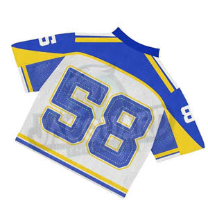 Maillot de football personnalisé pour femme en mesh, col en V, coupe oversize, haut de sport, vêtements de sport, impression de numéro scintillant, fournisseur OEM ODM - Product Image 3