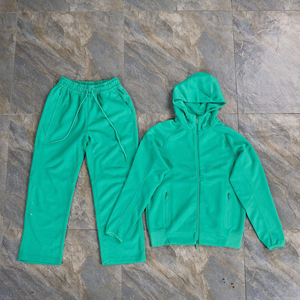 Nouvel ensemble de survêtement décontracté pour homme en polaire technique microfibre, style uni, avec capuche, poches zippées, veste et pantalon de jogging pour l'hiver - Product Image 5