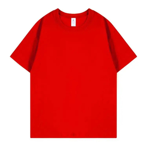 Camiseta de Manga Corta Oversize Roja para Hombre, Color Liso, Cuello Redondo, Informal, para Marca Privada - Product Image 1