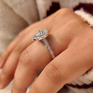 แหวนหมั้นเพชรทรงหัวใจประดับเพชรเม็ดกลมแบบไมโครเซ็ต ทองคำแท้ 14K 18K แหวนแต่งงานสำหรับเจ้าสาว ของขวัญเครื่องประดับสุดโรแมนติก - Product Image 3