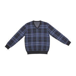 Pull fin et léger à col ras du cou pour homme, en laine mérinos tricotée, manches longues, couleur unie, collection automne, col polo tricoté, quart de col - Product Image 1