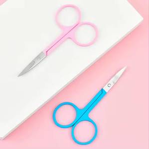 Blue Plastic Handle Stainless Steel Manicure <b>Scissors</b> With Sharp Straight Blade <b>For</b> <b>Nail</b> Care Adults Beauty Tools - Product Image 2