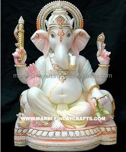 White Marble Ganesha <b>Statue</b> For Worship - Product Image 3