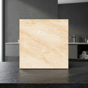 Carreaux de sol en porcelaine mate effet marbre Crema Mischife 600x600mm, adhésifs pour briques réfractaires, pour piscine et extérieur - Product Image 1
