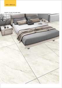 Carreaux de sol et de mur en porcelaine beige brillant 1200x1800mm, aspect marbre, grand format, carreaux vitrifiés pour salon, chambre, commerce - Product Image 3