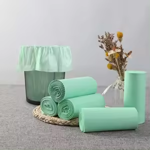 Sac de gaebage plat biodégradable personnalisable OXO sur rouleau d'emballage en plastique à poignée thermoscellée pour supermarchés avec logo personnalisé - Product Image 5
