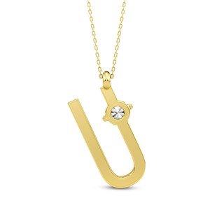 Colgante de Letra Mayúscula Hecho a Mano con Diamante Cultivado en Laboratorio VVS VS EF, Plata de Ley 925 con Acabado en Oro, Joyería Minimalista Personalizada - Product Image 5