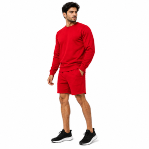 Ensemble de survêtement pour hommes en gros : Sweat-shirt à col rond et short de survêtement, style streetwear viral, coupe oversize moderne - Product Image 5