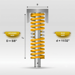 Resorte de compresión amarillo Mollificio Bordignon USG de sección ovalada con carga pesada, diámetro: 5/8, diámetro de la varilla: 11/32 - Product Image 1