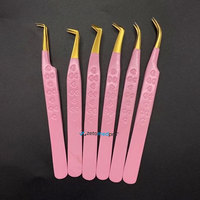 Pinset Bulu Mata Profesional Volume Lash - Baja Tahan Karat Kelas Bedah, Pegangan Kuat, Alat Ekstensi Bulu Mata Grosir