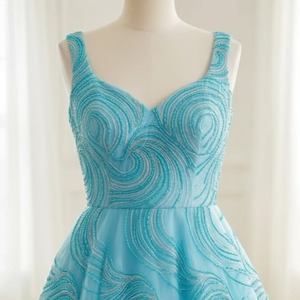 Vestido Mini Blanco Bordado a Mano Directo de Fábrica, Vestido Formal de Tul sin Mangas, Proveedor Mayorista - Product Image 1