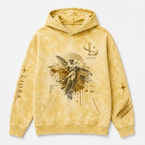 Men's Red <b>Tie</b> <b>Dye</b> Hooded <b>Sweatshirt</b> Oversized Cotton French Terry Casual Pocket Design Autumn Wear - Product Image 3