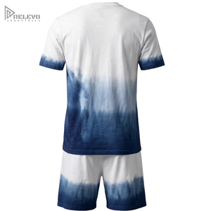Maillot de football personnalisé OEM sublimé, dégradé tie-dye, sans col, sans manches, avec short assorti à taille élastique, respirant - Product Image 2