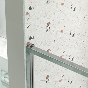 Porte de douche en verre à pivot à installation réversible de 44-48 \ "W X 71 \" H Porte de douche chromée en verre trempé transparent SGCC de 1/4 \ "(6mm) - Product Image 6