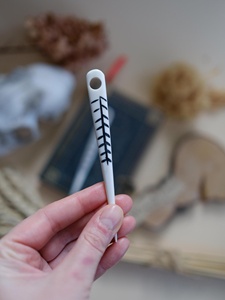 Agujas de hueso de búfalo de alta calidad para coser y perforar, estilo lujoso, bellamente talladas para agujas de tejer a mano. - Product Image 2