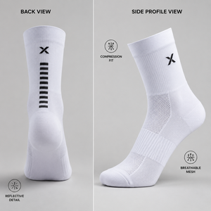X Cycling <b>Socks</b> Spandex/Polyester/Cotton Breathable Training <b>Running</b> Adults Winter Solid Color Logo Cuff Knitted Silicon - Product Image 2